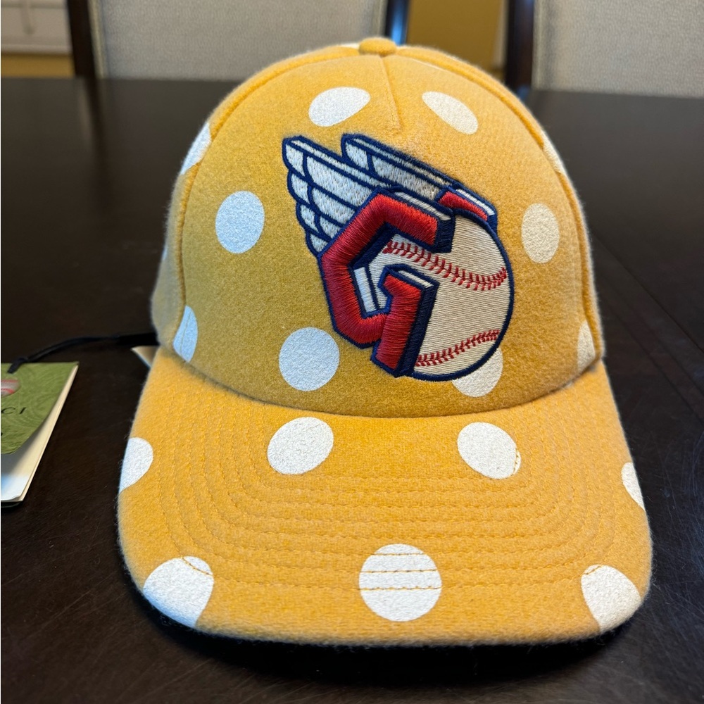 New Authentic Gucci Logo Polka Dot Baseball Hat Size M - Picture 2 of 14